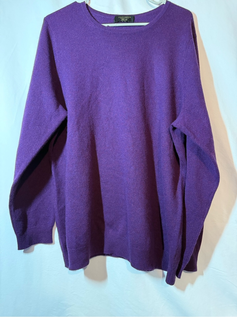 Charter Club Luxury Cashmere Sweater 3X Purple 100% Cashmere Crewneck Plus Size